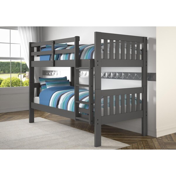 Donco Kids PD-1010-3DG-TT Twin Over Mission Bunk Bed, Dark Grey PD_1010_3DG_TT - main
